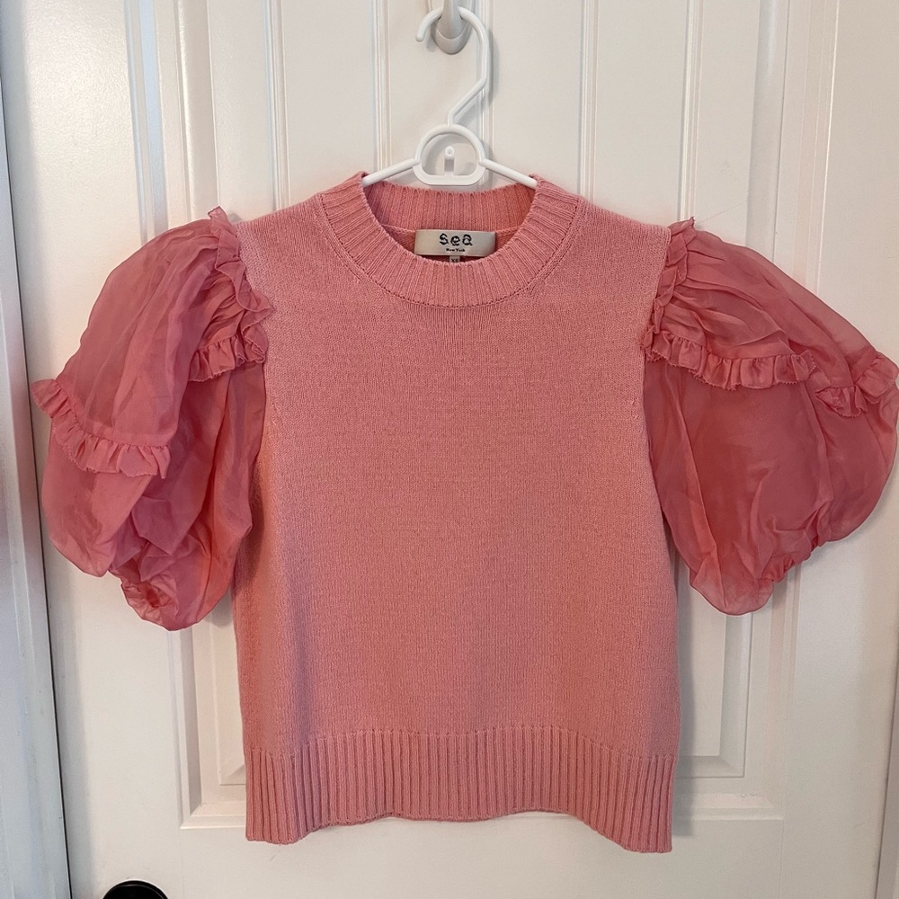 Nuria sweater with organza sleeves XS